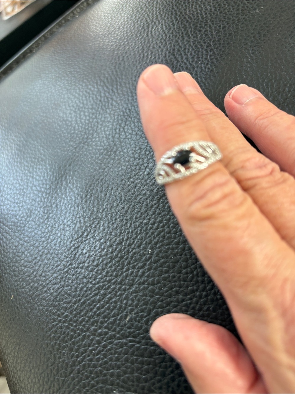 Silver Ring with Dark Garnet CZ Stones ( Brand New) - Picture 7 of 7